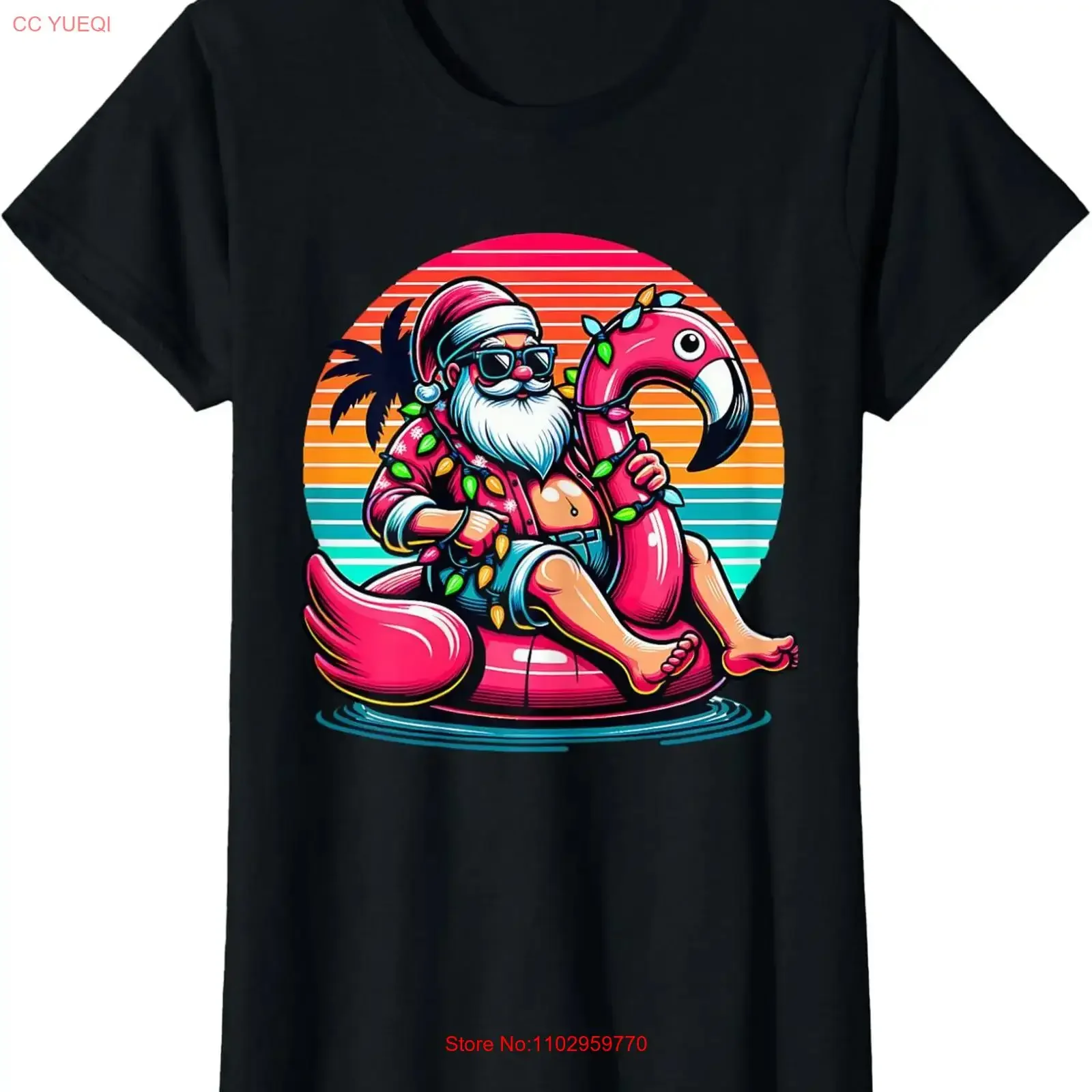 Design Lustiges Weihnachts-Float-Sommer-Damen-T-Shirt mit Rundhalsausschnitt, Vintage-Waschung, lässige Grafik-Streetwear, Designer-Kleidung, Mode
