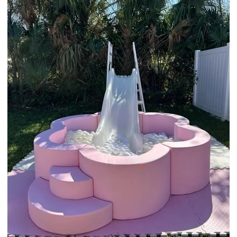 商業パーティーイベントレンタル 誕生日レンタル可能 子供用 白 緑 パステル ベージュ 遊具 ソフトプレイピット ボールピット