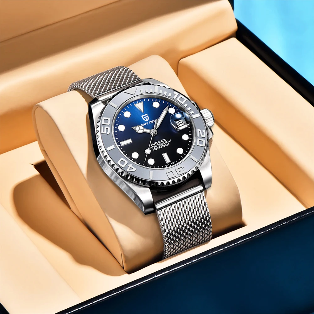 

New PAGANI DESIGN Diving Series Luxury 8215 Mechanical AutomaticWatch Sapphire Glass 40MM Stainless Steel Watch for Men+gift box