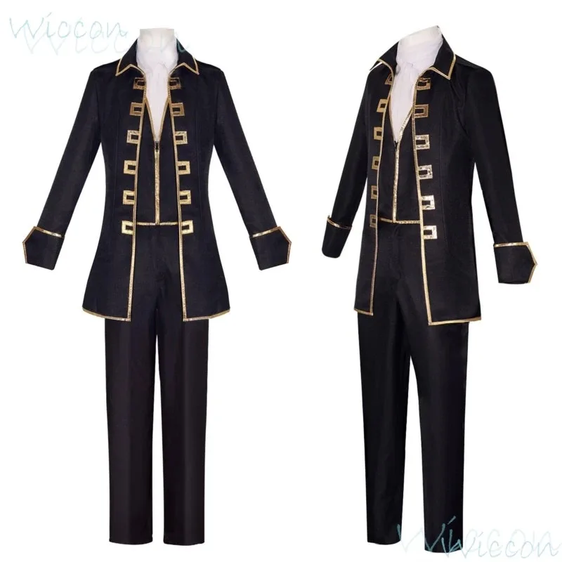CyAnime Shinsengumi Gintama Cosplay Black Suit Cosplay Costume Hijikata Toushirou Kondou Isao uniform Set Party Outfit for Men