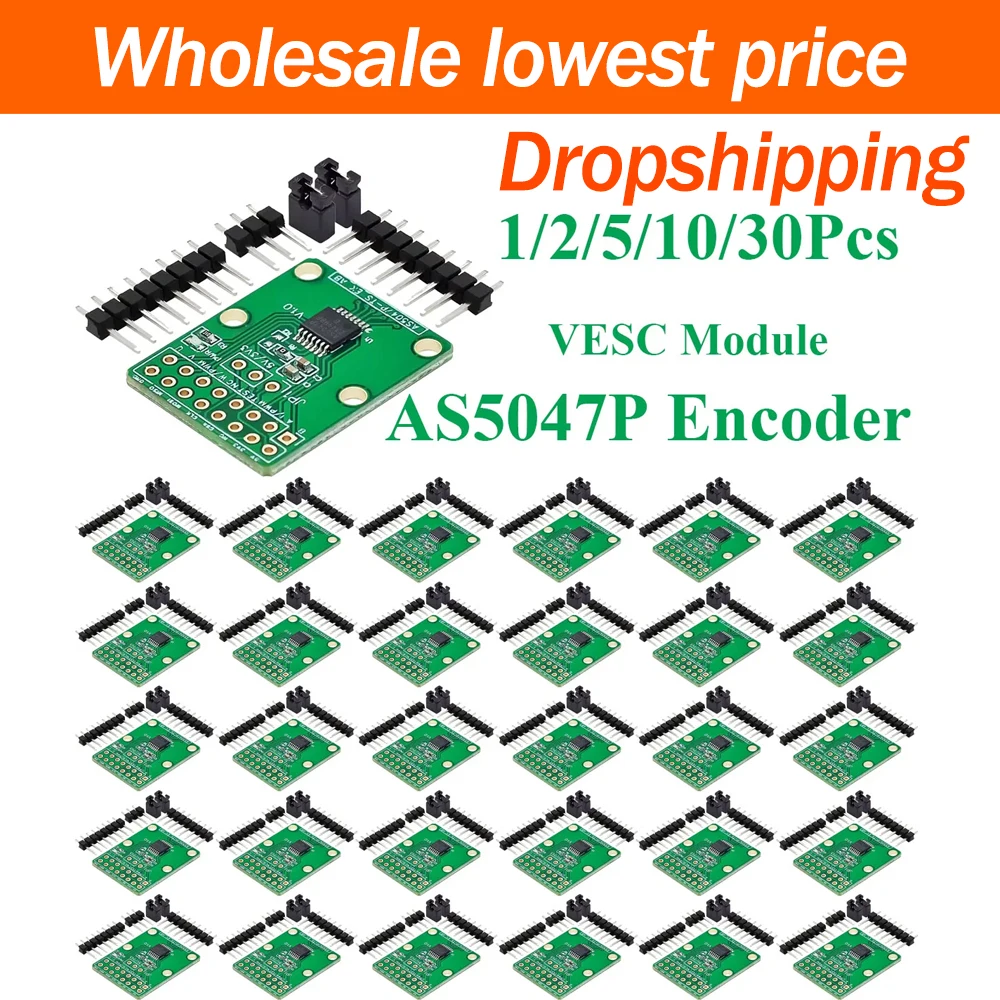 1/5/10/30Pcs AS5047P High Resolution Magnetic Encoder Support ODrive SimpleFOC Doggo VESC Brushless Motor Drive Control Module