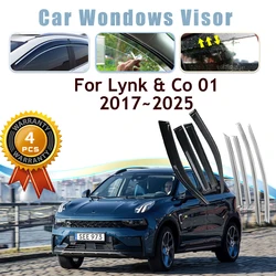 Car Window Visor For Lynk & Co 01 EM-F EM-P PHEV CX11 2017~2025 Waterproof Rain Guard Deflector Windshield Trim Auto Accessories