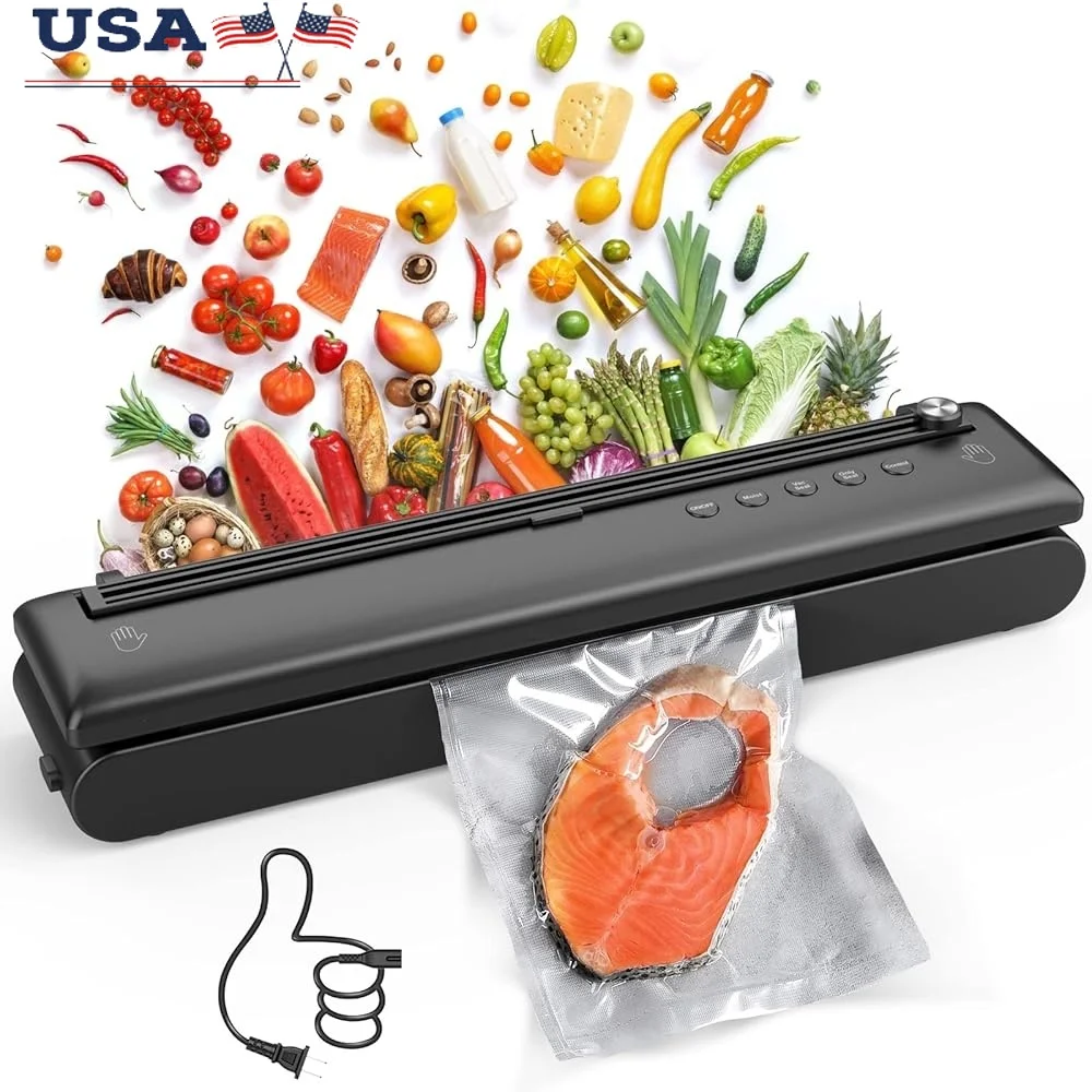 ماكينة سد الفراغات 5 في 1 مع قاطعة لتخزين الطعام وأوضاع رطبة جافة تتضمن 15 كيسًا مانع للتسرب وخرطومًا