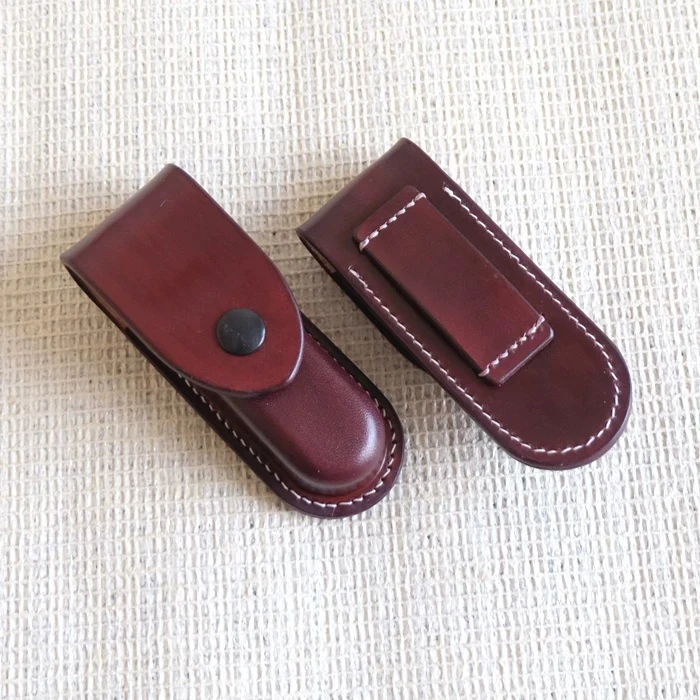Handmade Genuine Leather Belt Pouch Vegetable Tanned Leather Case for SANRENMU WA931 WA932 WA941 WA942 WA951