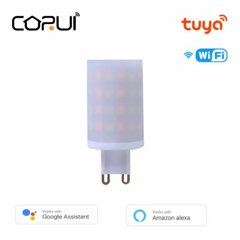 CORUI Tuya WiFi G9 Dimmable Smart Light G9 6W LED lamp Bulb Intelligent Light Voice Control Work With Alexa Google Home