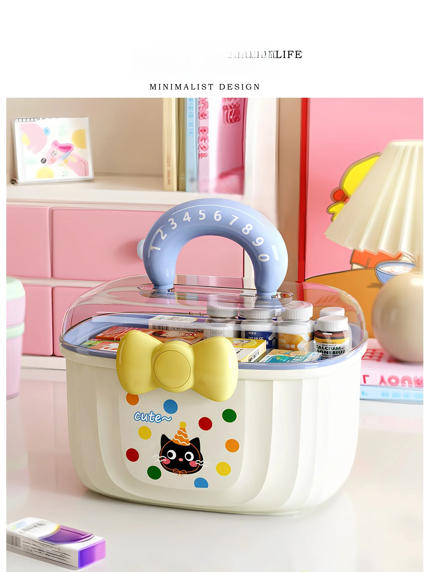 

Tlife Magic Large Capaci Double Layer Portable Medicine Box Home Organization Tool Durable Storage Container for Tablets