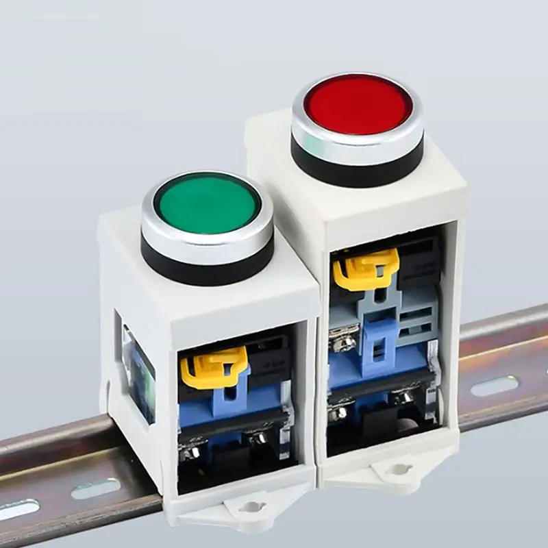 22mm Guide Rail Mounting Bracket Protective Cover For 22mm Push Button Switch Indicator Light Knob Emergency Buttons Stop Base