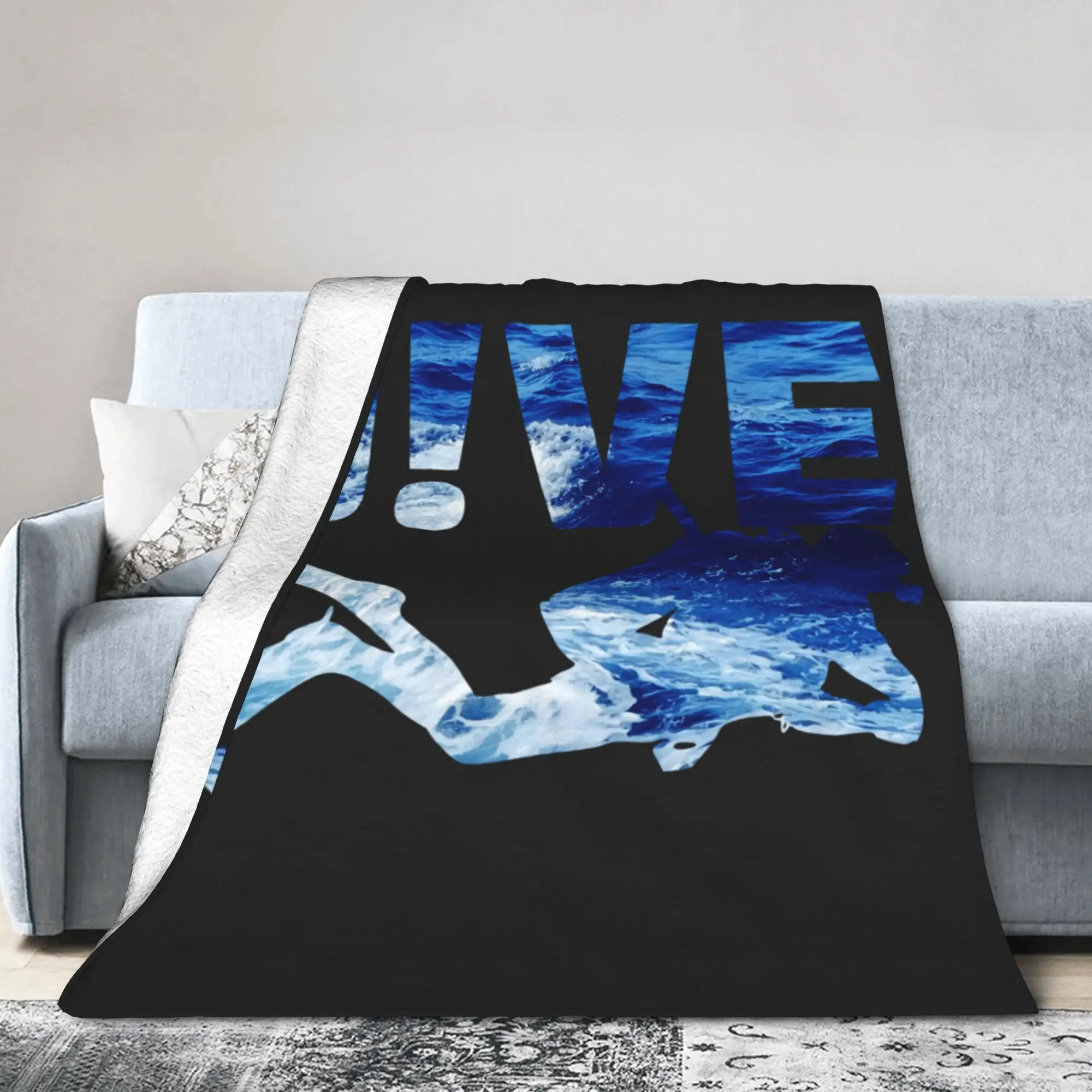 Custom 3D Printed Dive Scuba Diving Blankets Breathable Soft Flannel Summer Diver Throw Blanket for Sofa Travel Bed