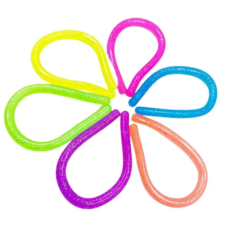 【H】5 Stück Simulierte Elastische Dekompressionsnudeln Dehnbare Schnur-Fidgets Sensorische Spielzeuge zur Armstärkung Stressabbau-Spielzeuge – Detail 11