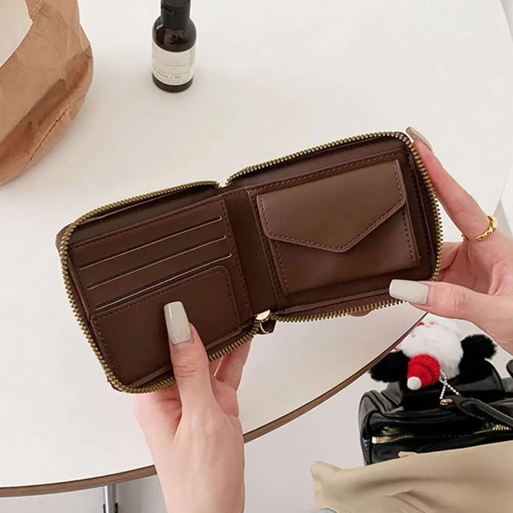 Compact Portable Women's Wallet With Card Slots Minimalist Korean Design Versatile. Travel Companion