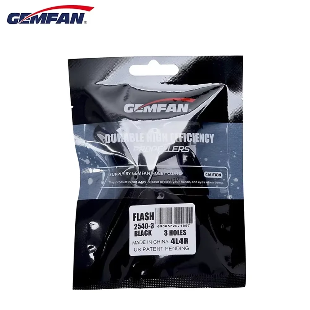 4 أزواج من المروحة GEMFAN Flash 2540 2.5x4 2.5 بوصة 3-Paddle مع فتحة تركيب 1.5 مم لطائرة بدون طيار FPV حرة