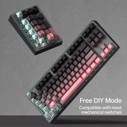 FL·ESPORTS MK870 PRO Mechanical Keyboard with Number Keypad Kit 3/5 Pin Hot Swappable RGB 2.4GHz Wireless/USB Type-C/BT Keyboard