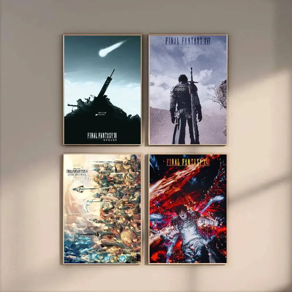 Anime Videogames F-FINAL FANTASY Poster Art Sticky Wall Waterproof Home Living Room Bedroom Bar Aesthetic Decoration