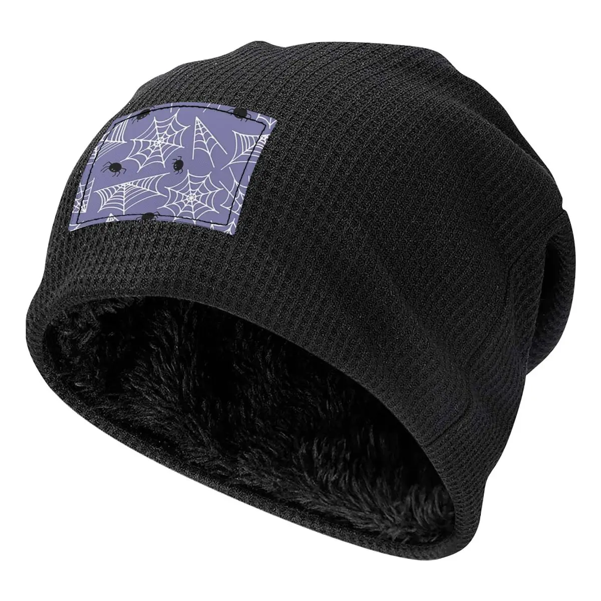 Halloween Black Cat Spider Gothic Witch Unisex Adult Beanies Caps Fleece-Lined Bonnet Hat Warm Autumn Winter Skullies Hats
