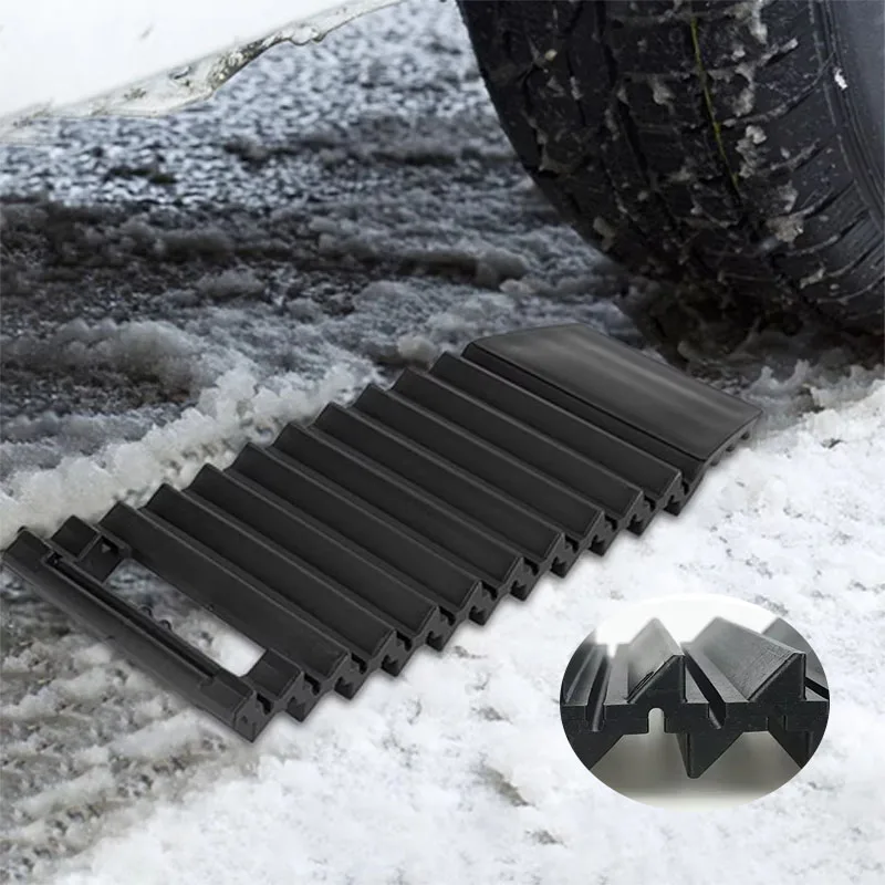 1-4PCS Emergency Tire Traction Mat Recovery Board Anti Skid Pad Ladder Track for Car SUV Truck Unstuck Snow Ice Mud & Sand