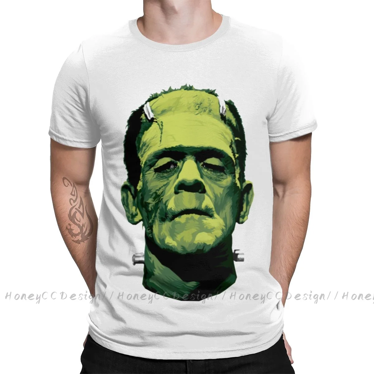 Fashion Frankenstein Men\'s T-shirt The Monster Summer Fashion Round Neck Casual Short Sleeve Quick Drying Plus Size Men Clothing