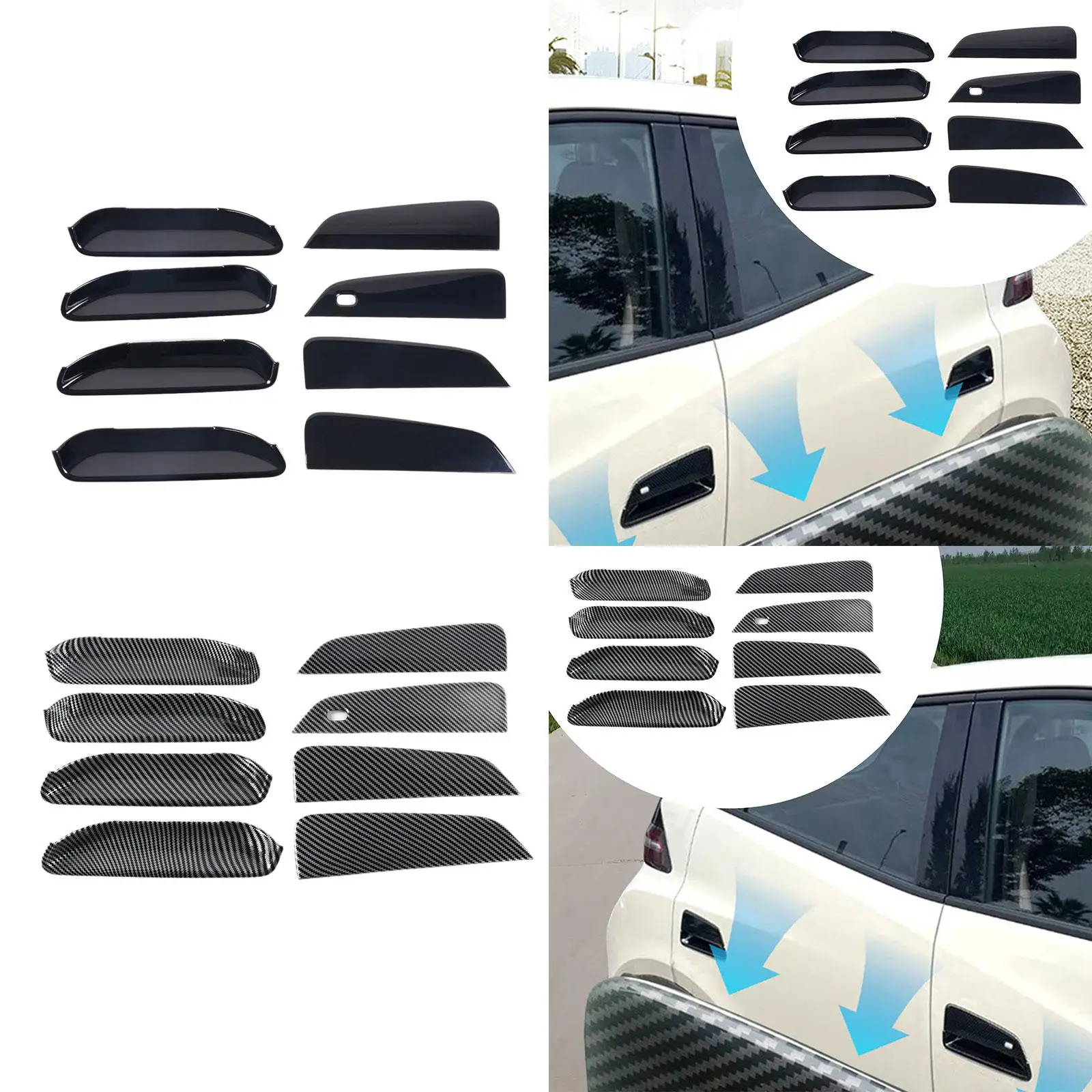 8x Car Door Handle Stickers Vehicle Protective Cover for Byd Seagull