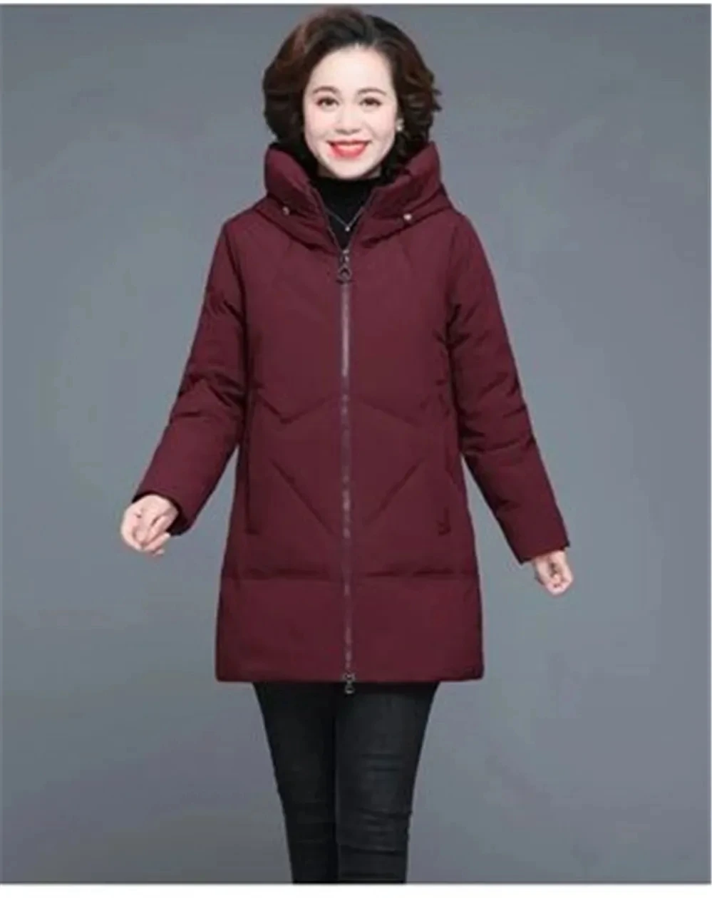 Imagem -05 - Jaqueta de Inverno Extragrande para Mulheres Parka à Prova de Vento Outwear Quente para Mães de Meia Idade Cabolsa Acolchoado de Algodão Parka com Capuz Longo 6xl 2023