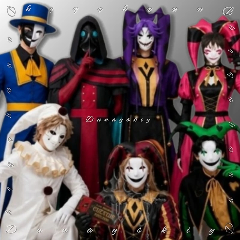 The Freak Circus Full Series Plague Doctor Pierrot Har Columbina Ticket Collector Cosplay Costume Halloween Horror FanDressparty
