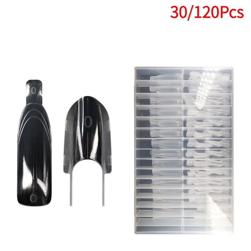 30/120Pcs Sandwich Dual Nail Template Quick Extension Nail Form Double Template Nail Extension Top Mold Bottom Nail.