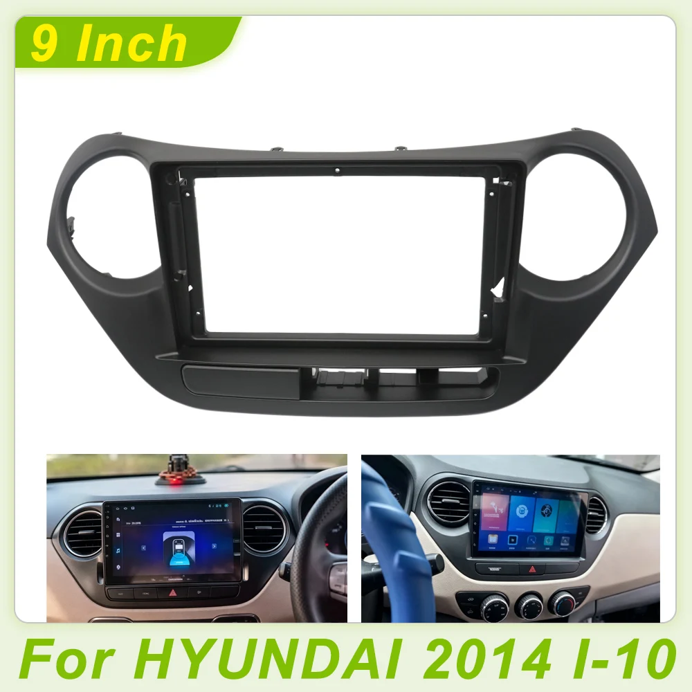 9 Inch Car Radio Fascia Frame For Hyundai i10 2014 Android Stereo GPS Navigation Dash Panel Wiring Harness Kit