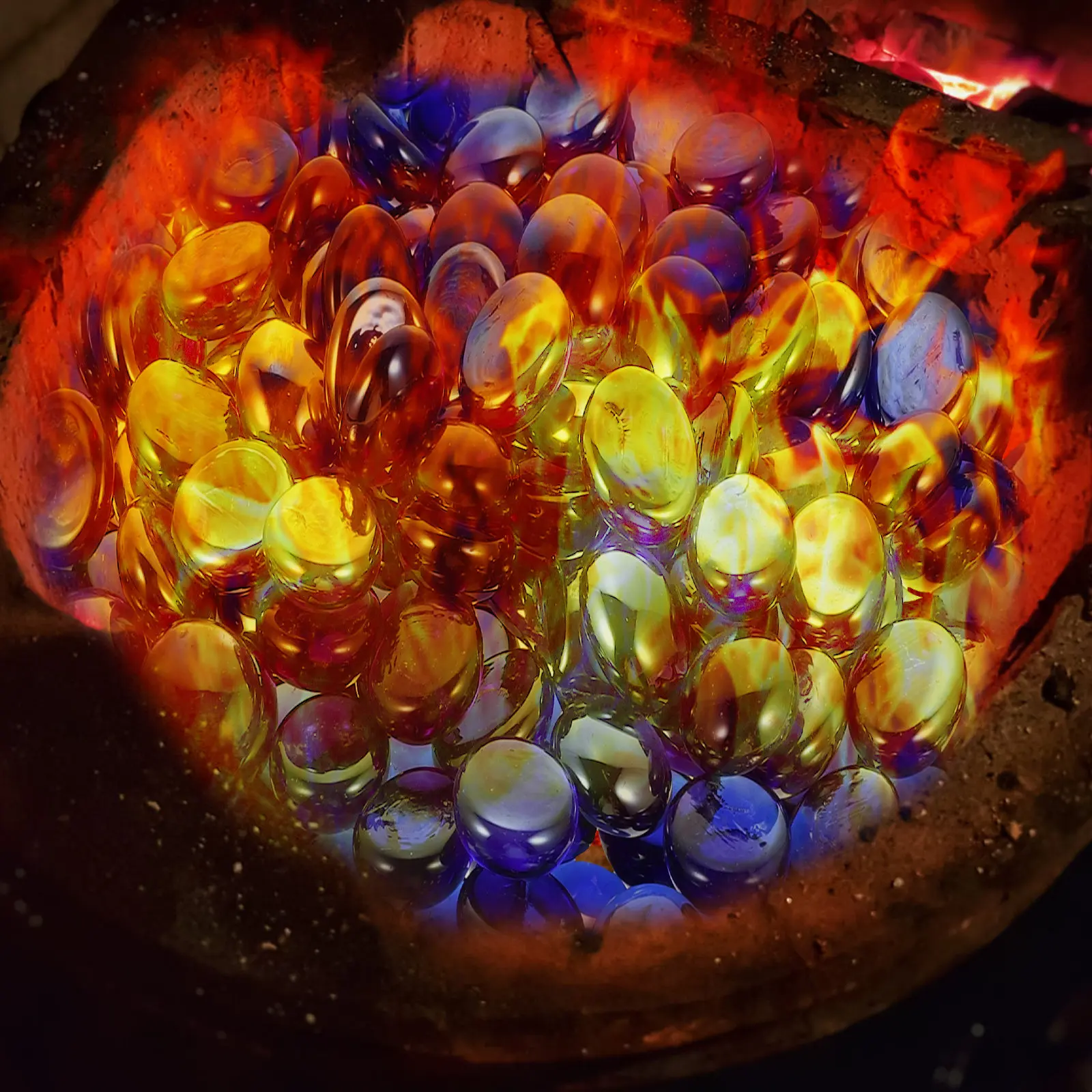 

1 Bag Fire Pit Glass Beads Exquisite Glass for Fish Tank Cleaning Fire Pit Rocks Flowerpot Stone Decor
