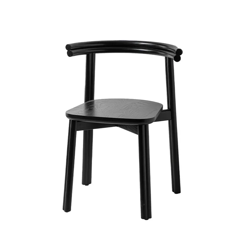 

Nordic B & B Log Hotel Black Ash Chair Weir Solid Wood Dining Chair Italian Simple Designer Restaurant
