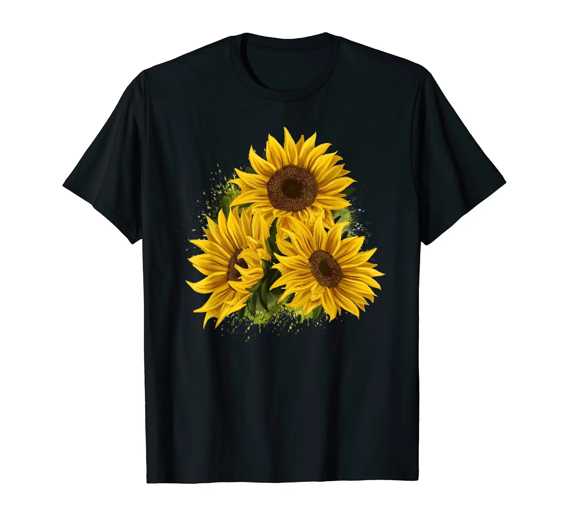 T-shirt allentate stampate con fiori di girasole e amore a maniche corte estive per magliette da uomo e da donna, vestiti Kawaii
