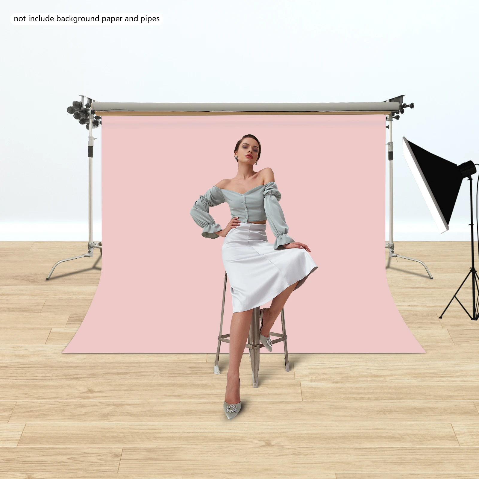 4ローラーメタル電動壁掛け背景メカニズム、写真スタジオ用リモコン付きブラック背景ローラーセット