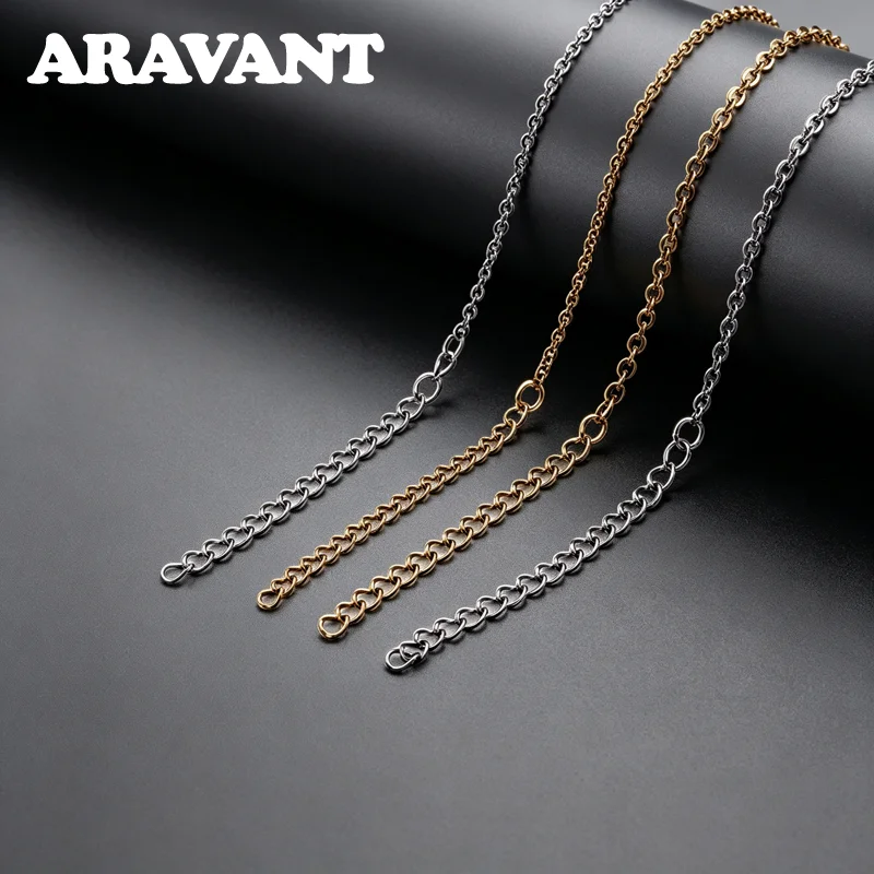 ARAVANT 925 Sterling Silver 1.5mm 2mm 45cm O Chains Necklace For Women Fashion Jewelry