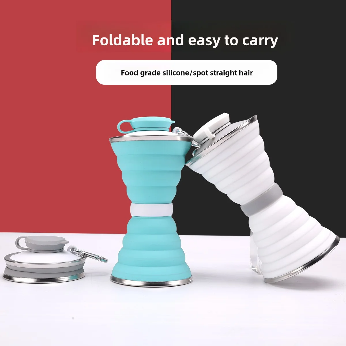 

Outdoor travel silicone water cup foldable soft water bottle portable water bottle sports drinking water large water bag