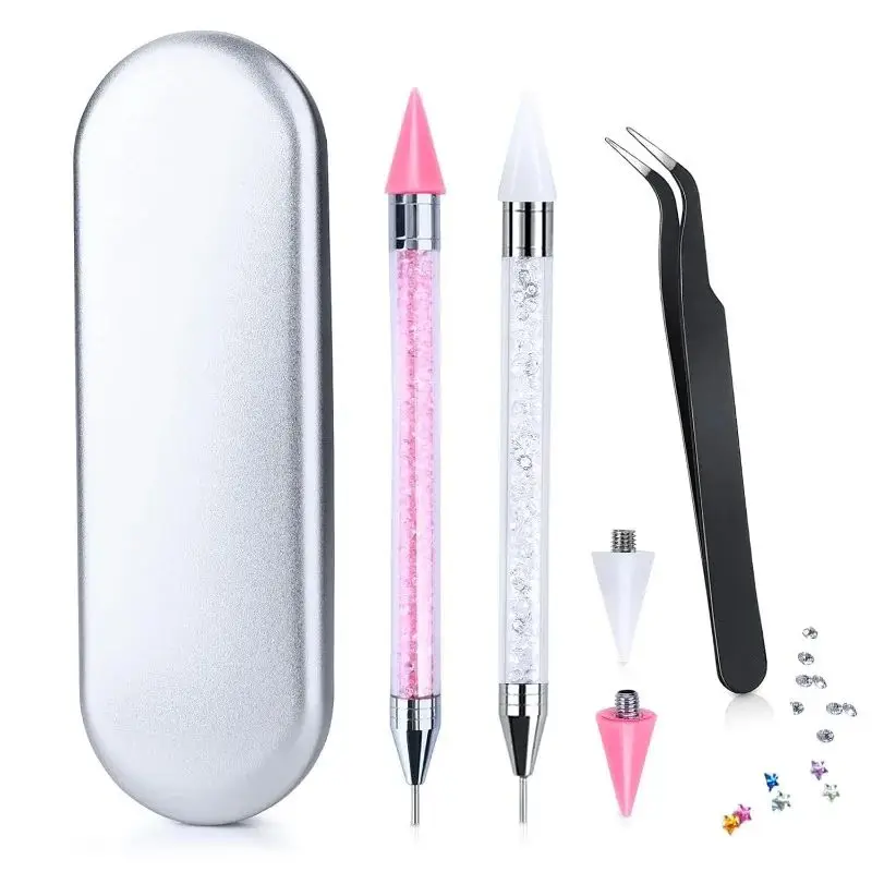 

Multifunctional Detachable Wax Head Nail Rhinestone Dotting Pen for Crystal Pickup Painting Nail Art Decoration Tools