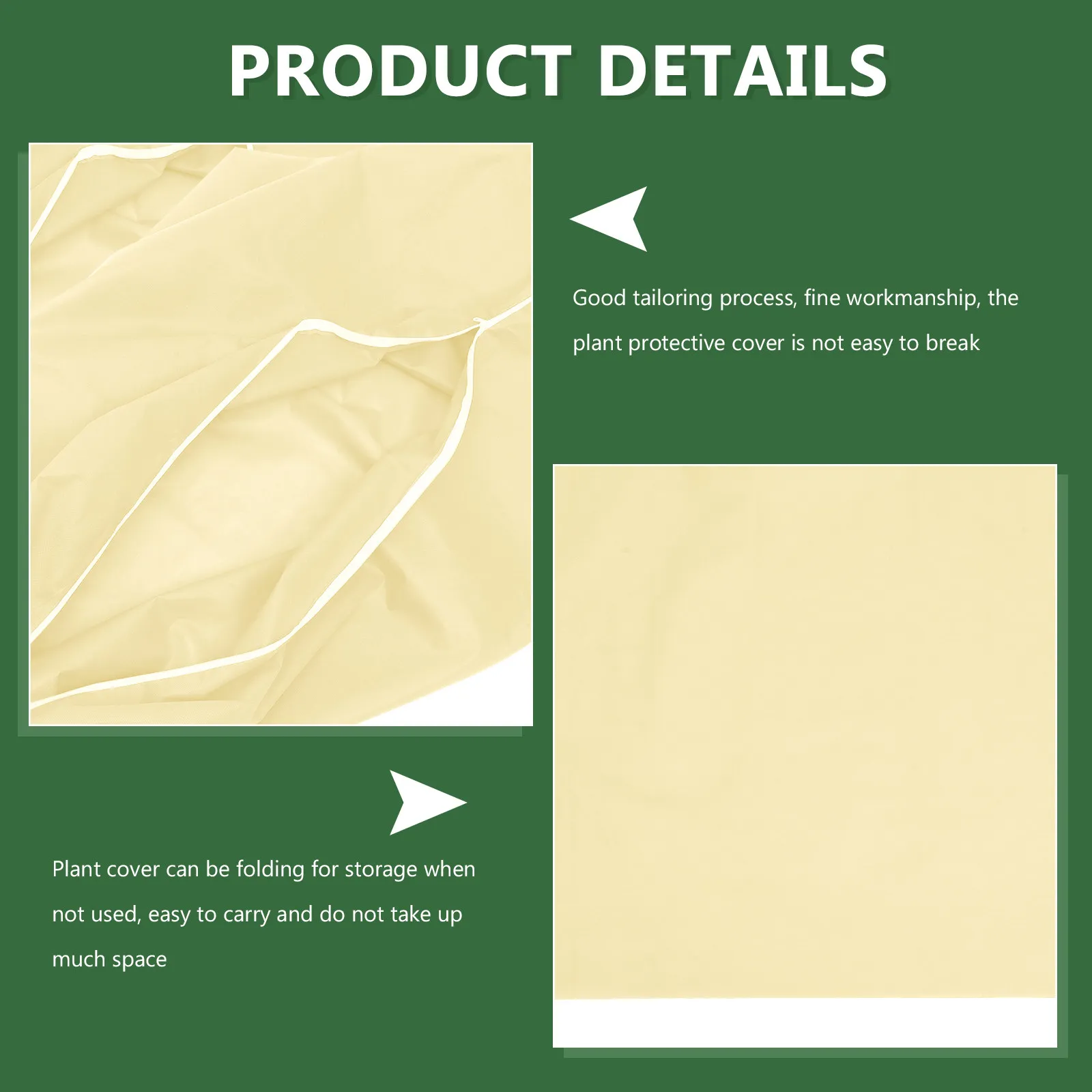 2Pcs Outdoor Plant Frost Protective Cover Non-Woven Breathable Fabric Plant Freeze Protection Foldable Drawstring Design