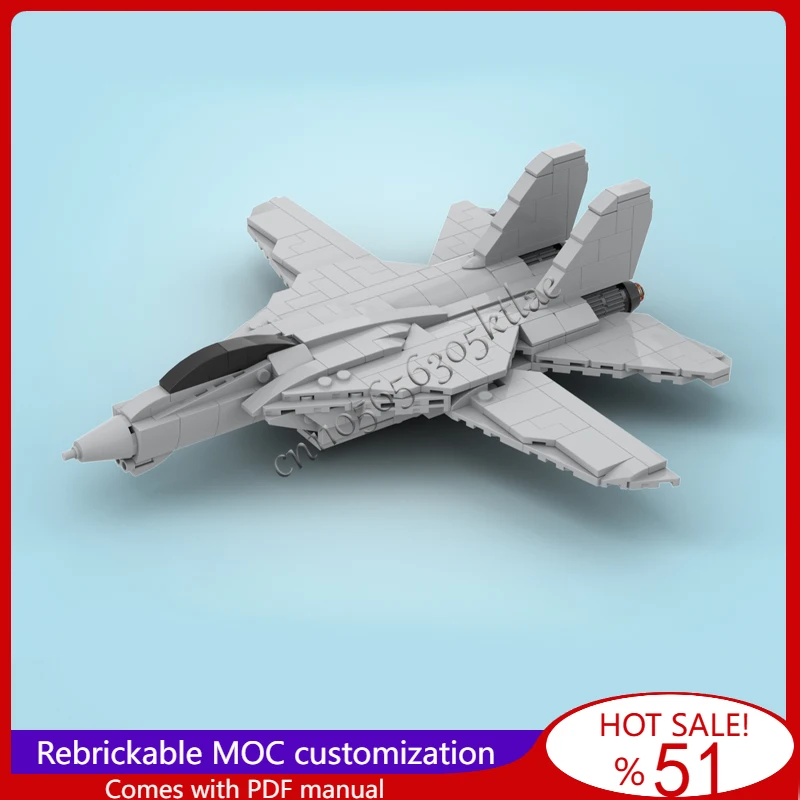 

350 деталей MOC, знаменитый фильм F14 Tomcat, военная боевая модель, собранная, обучающая, креативная для детей, игрушки-сюрприз, Рождественский подарок