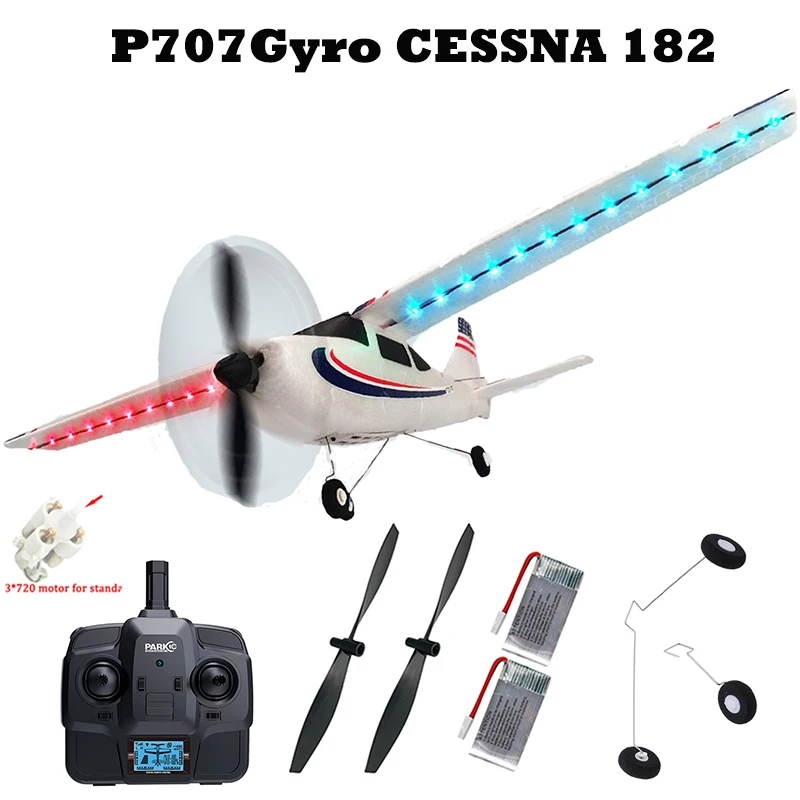 Top 3CH P707Gyro Cessna RC Airplane 2.4G 3D/6G With LCD Display Night Light Fixed Wing Aircraft RTF Toys For Boys Gift