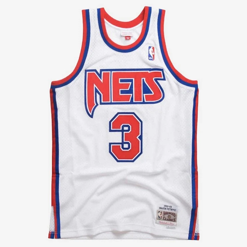 T-shirt DRAZEN PETROVIC - NEW JERSEY NETS - SWINGMAN WHITE Mitchell & Ness