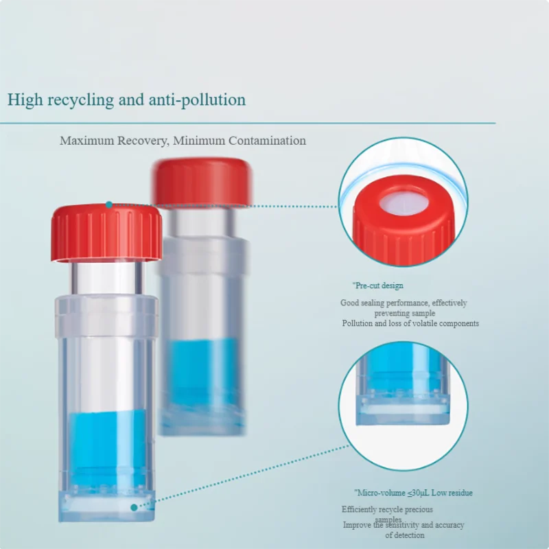 100 قطعة من زجاجة فلتر العينة، فلتر حقن بنقرة واحدة، جهاز ترشيح مختبر متعدد الأدوات قابل للتكيف منخفض التلوث #4