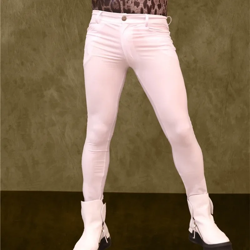 

Мужские узкие брюки до щиколотки, повседневные брюки. Штаны для ночного клуба NK21, леггинсы, узкие джинсы, одежда для джазовых танцев.