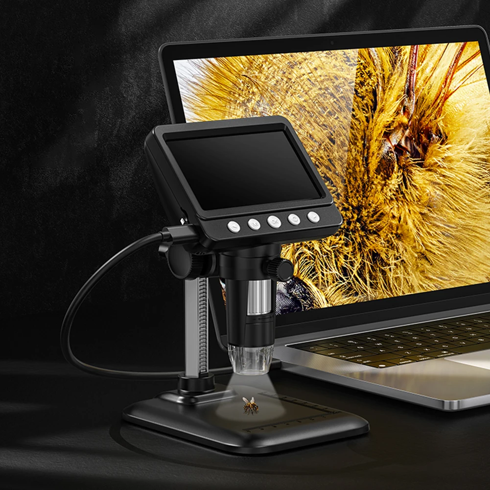 

4,3-дюймовый цифровой микроскоп 1080P 1000X паяльный микроскоп USB перезаряжаемый HD электронный микроскоп для пайки и ремонта