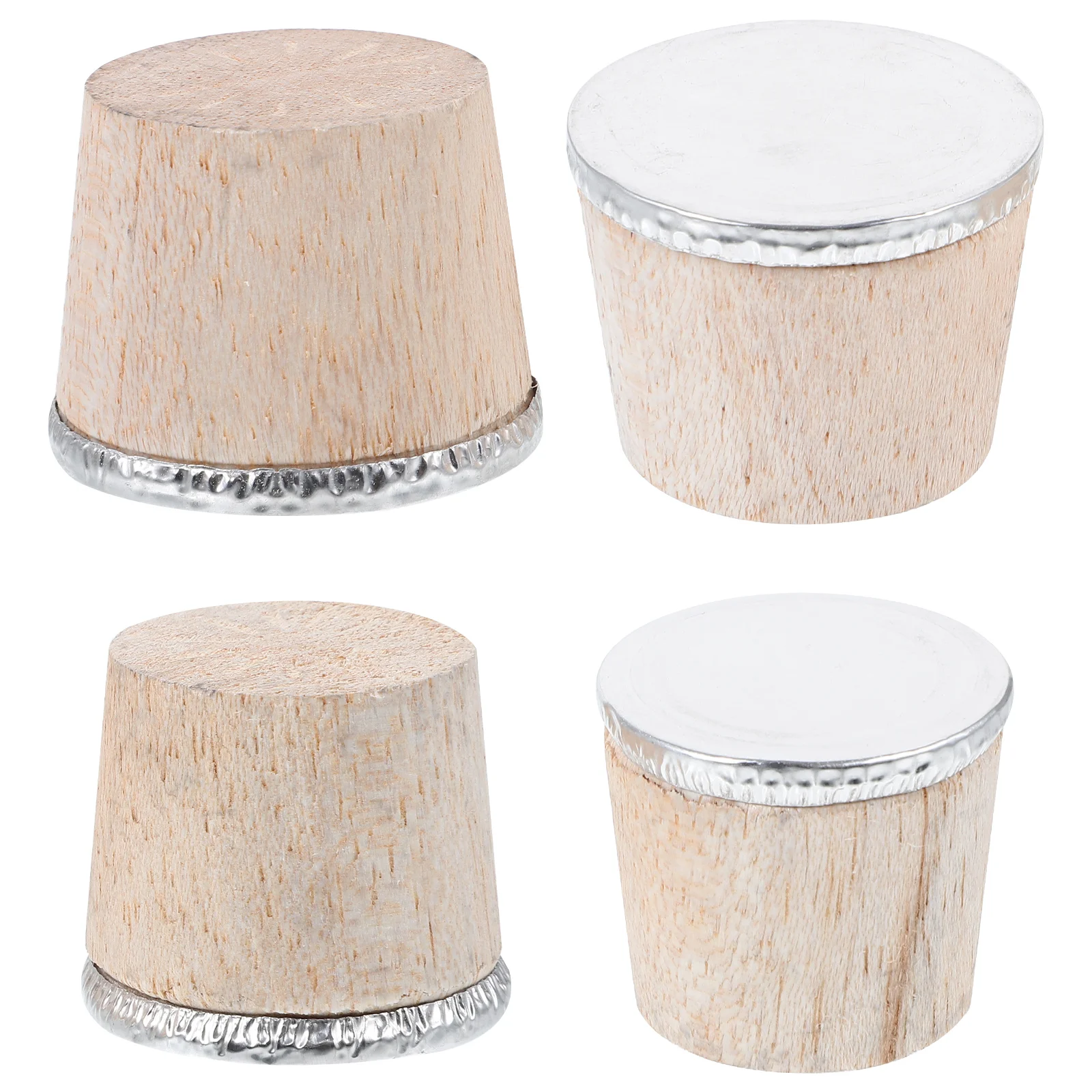 

4 Pcs Bottle Wooden Plug Hot Jug Stopper Water Kettle Thread Design Part Cap for