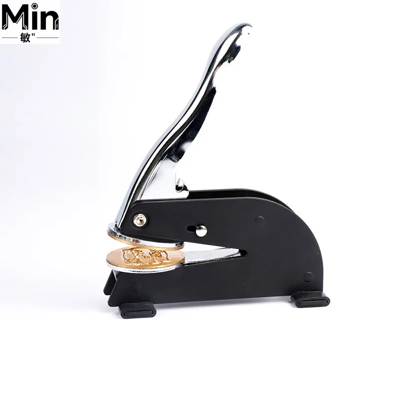 Portable Hand Held Stainless Steel Embossing Stamp Pliers Name Seal Machine for Map Pattern Decoration Desktop Craft Use