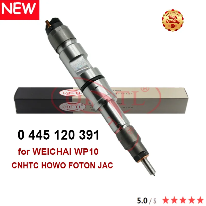 ORLTL NEW Common Rail Diesel Injector 0445120391 0 445 120 391 for WEICHAI WP10 CNHTC HOWO FOTON JAC