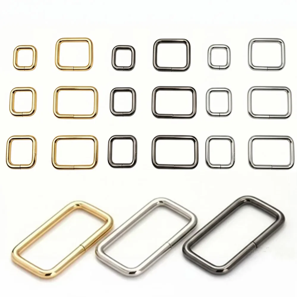 2Pcs Handbag Bag Purse Strap Belt Web Rectangle Square D Ring Buckle Clasp Leather Craft Repair DIY High Quality Zinc alloy