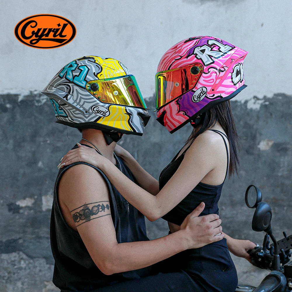 CYRIL Sailor R1 Helmet Motorcycle Bluetooth Full Helmet Motorcycle Racing Summer Big Tail Breathable Magnetic Lens