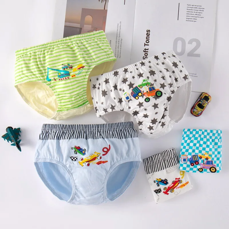 5/10Pcs Boys Toddler Brief Underwear Dino Print Stripes Solids Comfy Boy Briefs Underwear for Kids 2-14T