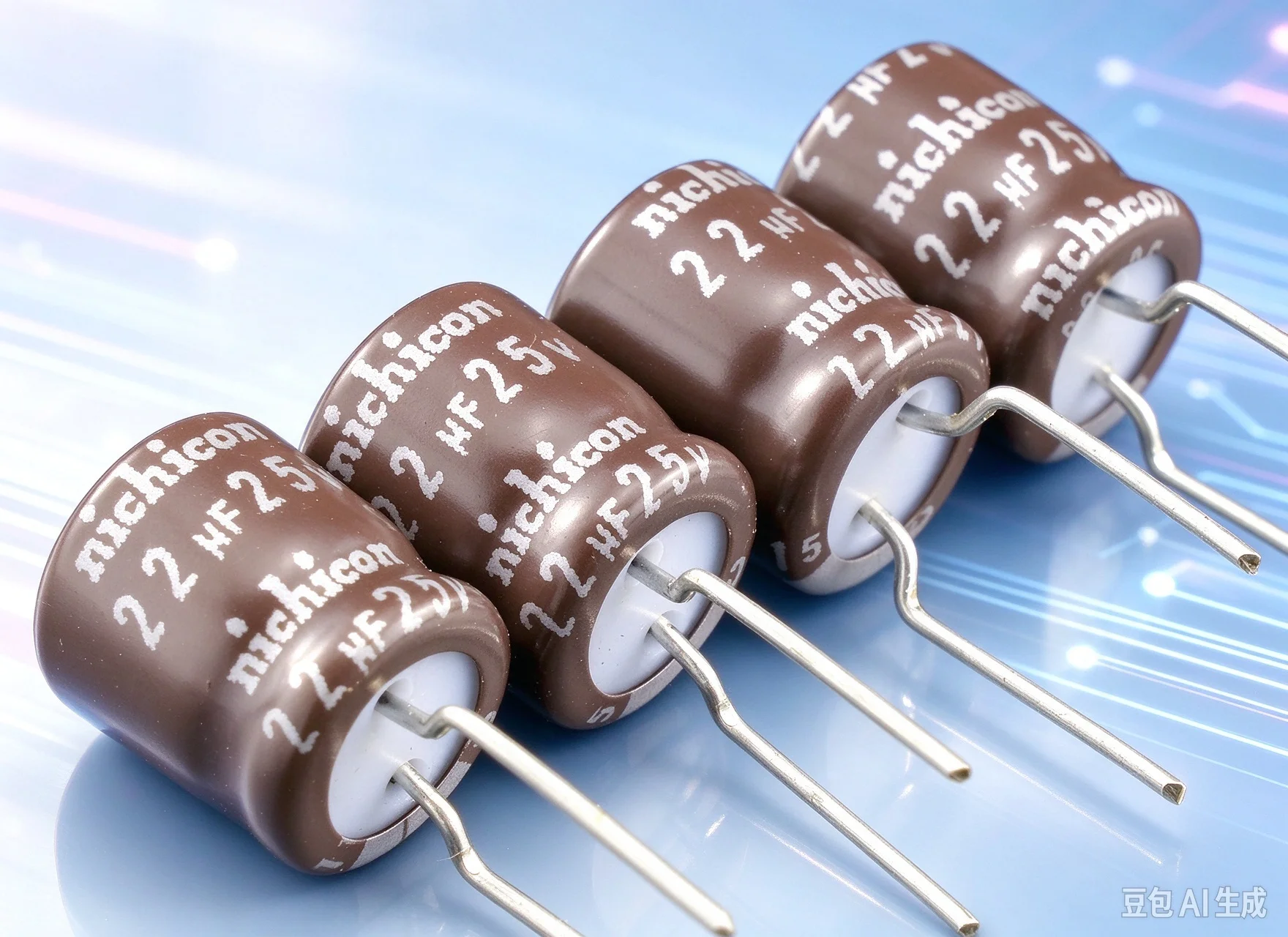 50pcs-for-nichicon-vintage-brown‑base-silver‑print-audio-capacitor-25v-22uf-made-in-japan