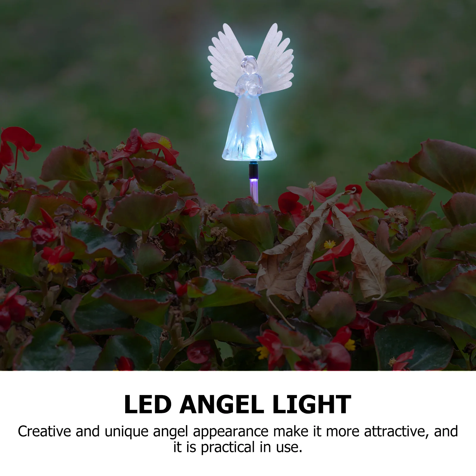 1 قطعة ضوء الملاك الشمسية في الهواء الطلق إضاءة مقاومة للماء مصباح الحديقة تعمل بالطاقة الشمسية مسار الحديقة ضوء توفير الطاقة إضاءة المناظر الطبيعية