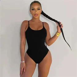 2024 Summer Fashion Casual Women's Swimsuit New Tight Tie Up One Piece Swimsuit Sexy Covering Belly and Slimming Bikini