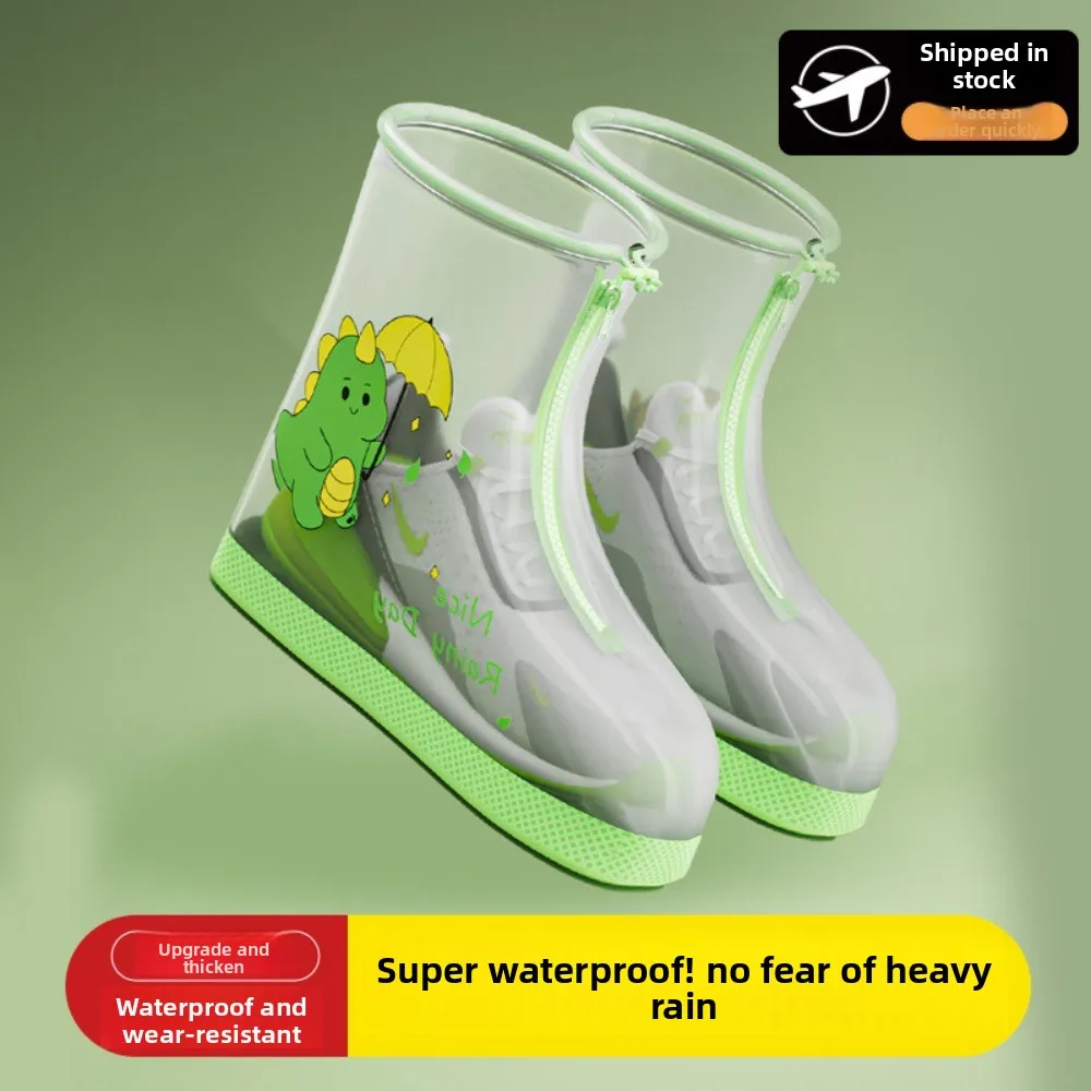 Wear Resistant Children's Cartoon Anti Slip Shoe Cover,Waterproof ,Children's Thickened Midsole Rain Shoe Cover, Worn Externally