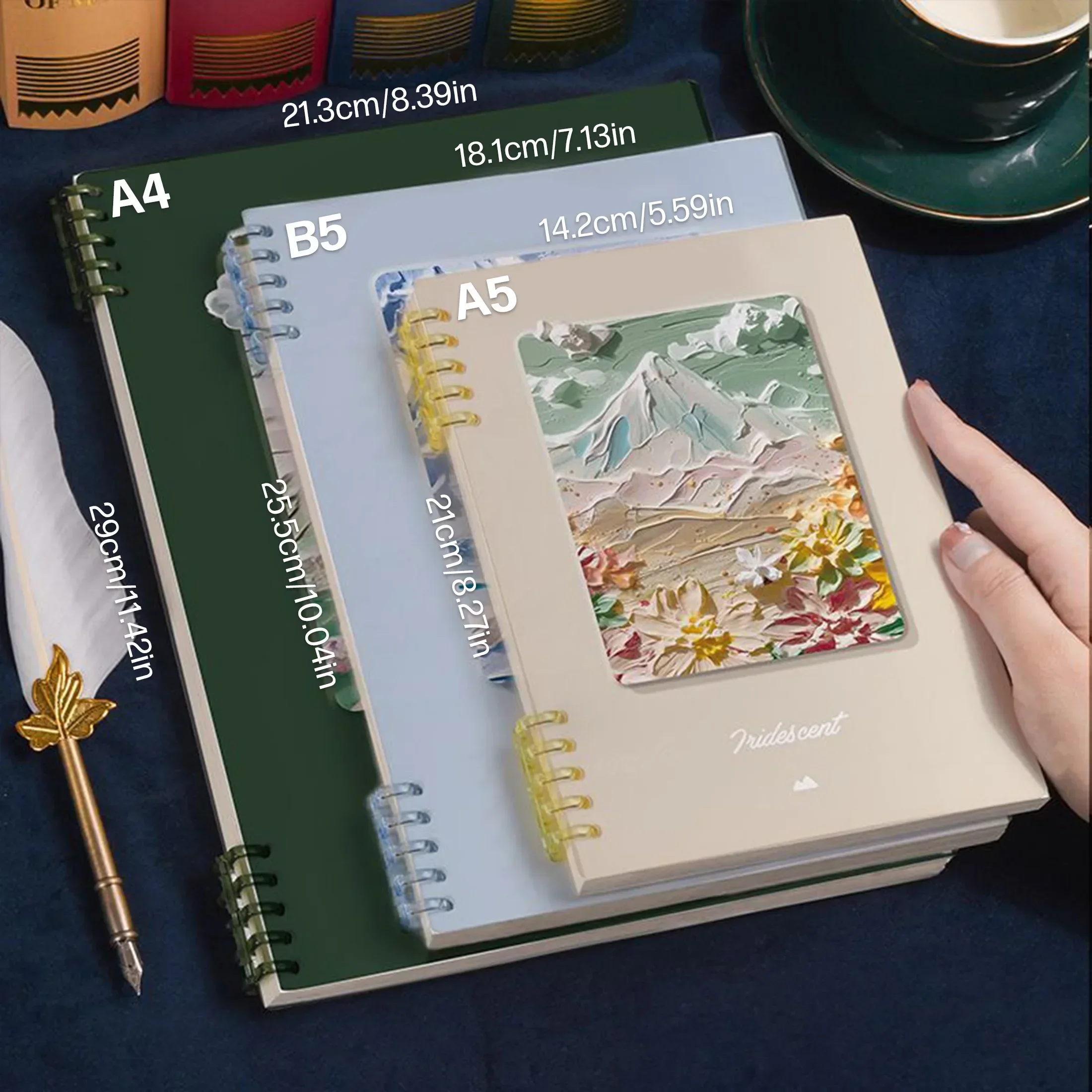 Oil Paint Cover Notebooks Replaceable Refill Loose Leaf Line Notebook A5 80 Sheets Binder Office School Supplies Stationery New